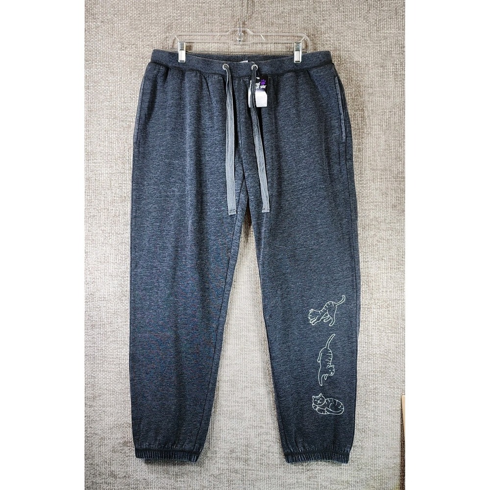 The Animal Rescue Site Cat Sweatpants Womens XL 34x29 Gray Comfort Lounge NWT